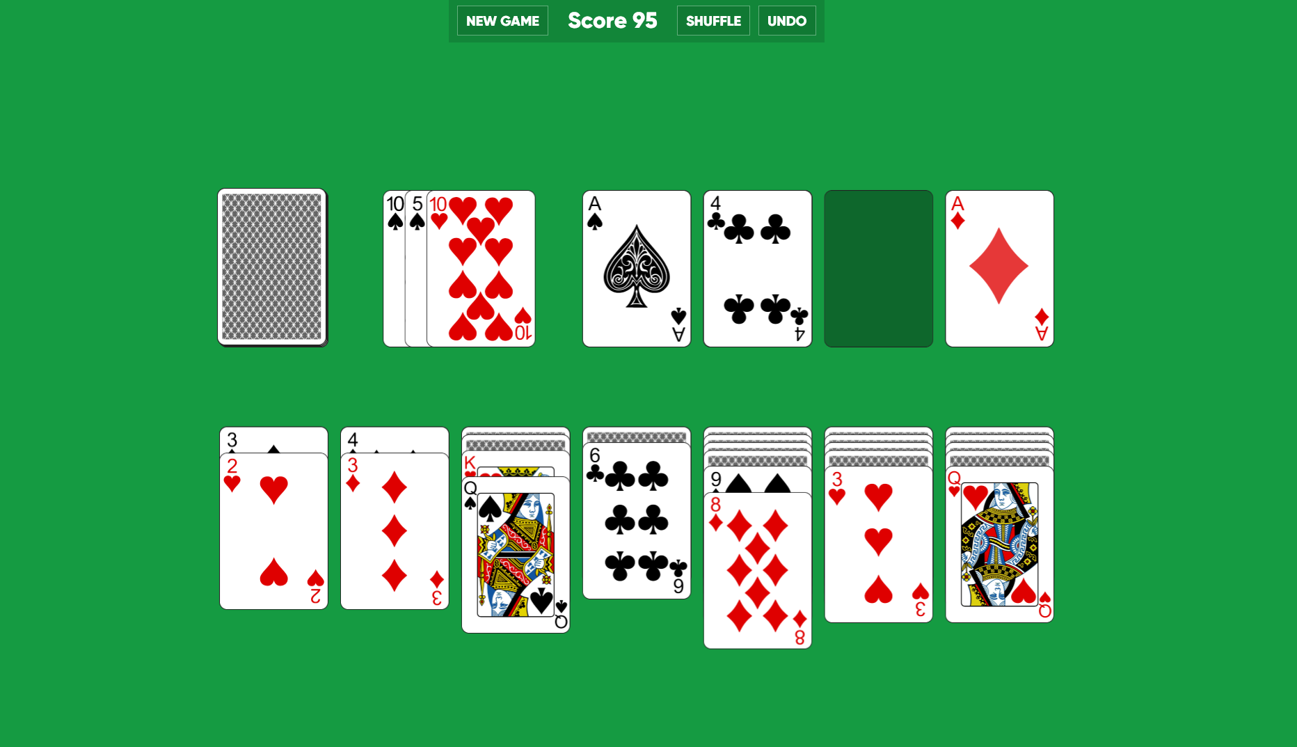 solitaire card game on computer